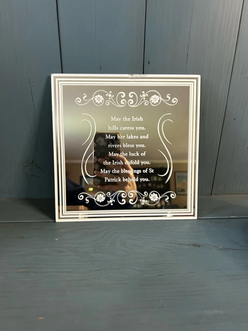 White Framed Irish Blessing Wall Mirror | Home Decor